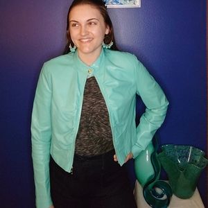 Genuine Leather Cropped Jacket